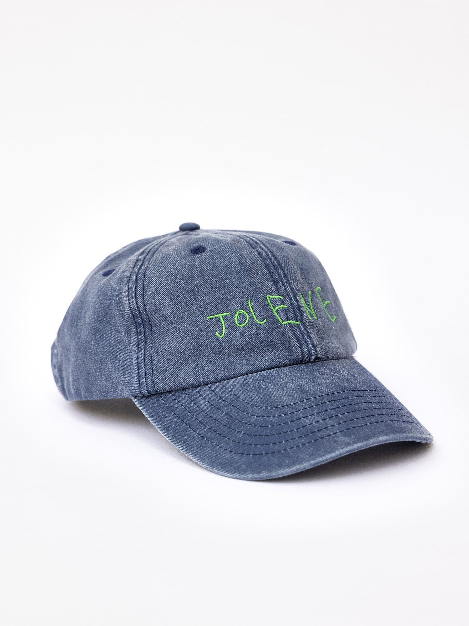 The Jolene house cap in blue with embroidered Jolene logo