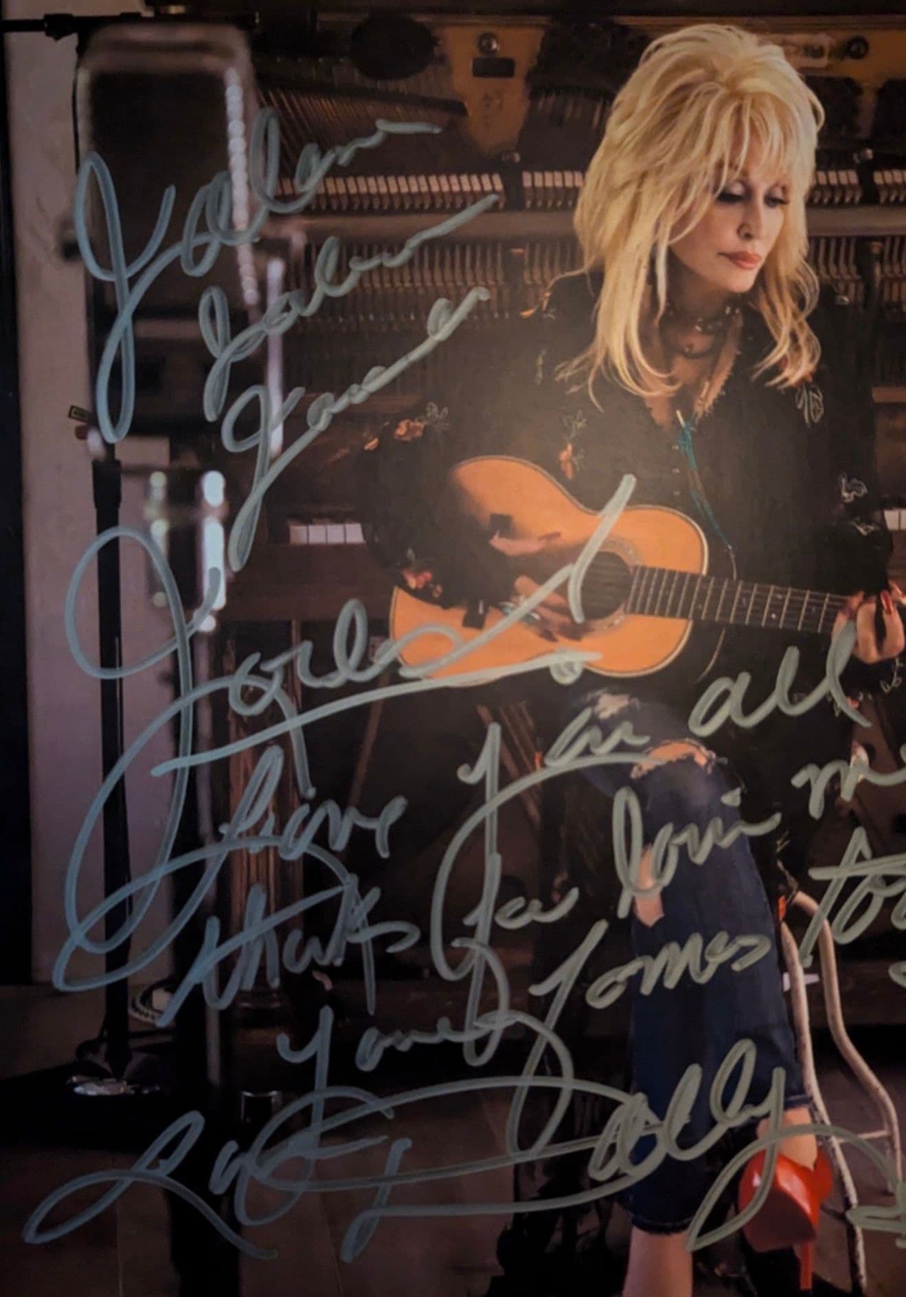 Dolly Parton signed Jolene message