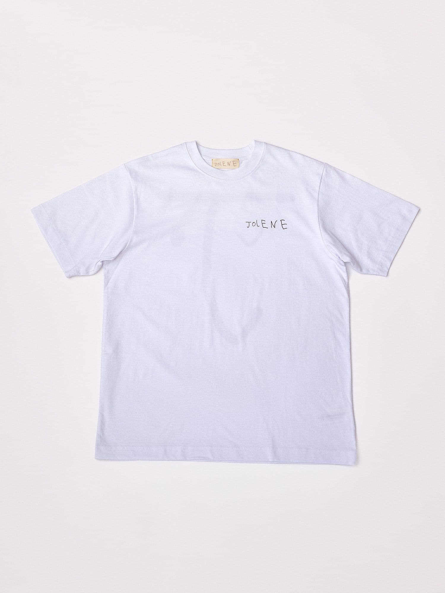 The Jolene bakery J Face short sleeve t shirt with the Jolene logo on the chest