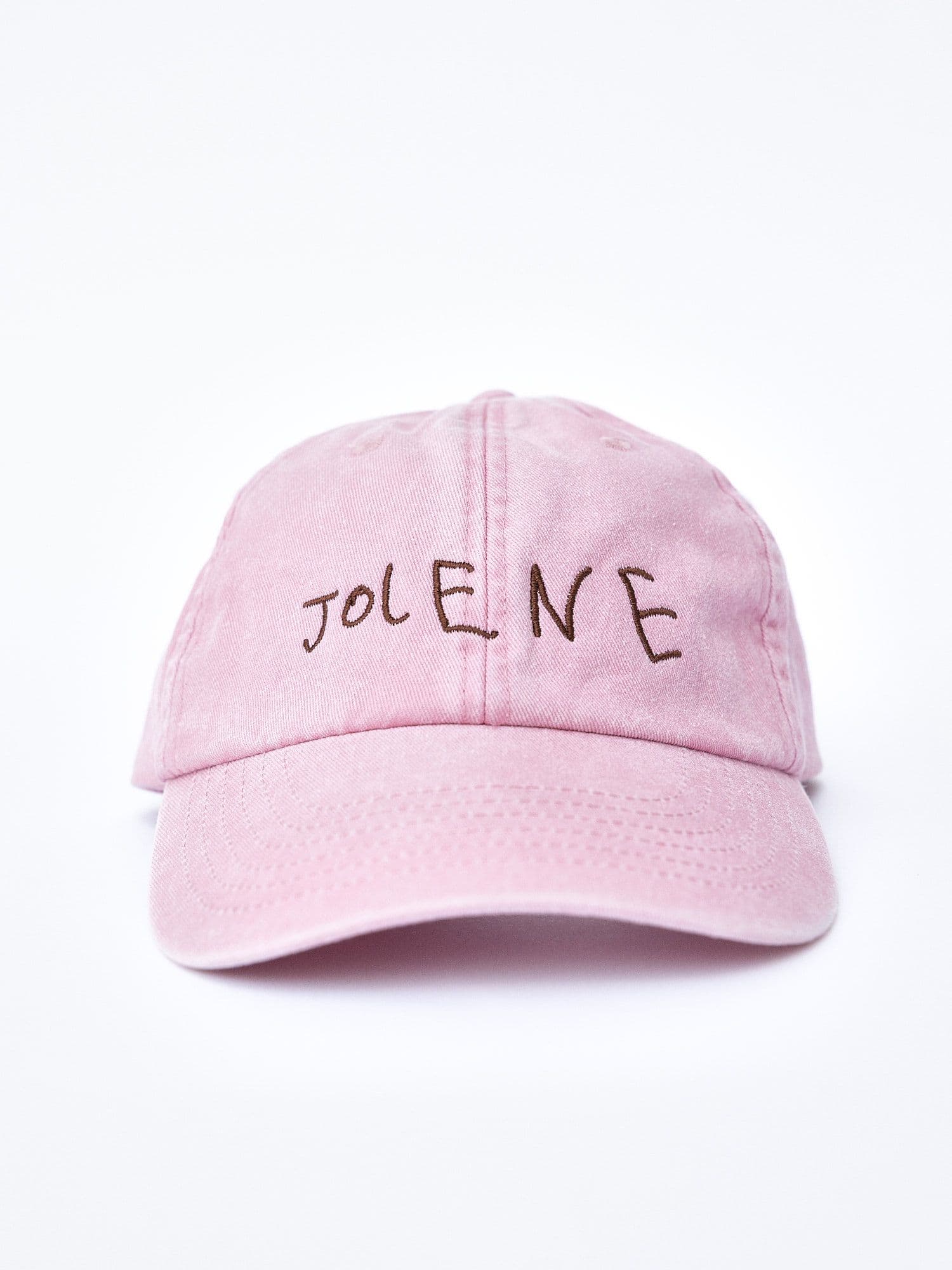 The Jolene house cap in pink with embroidered Jolene logo