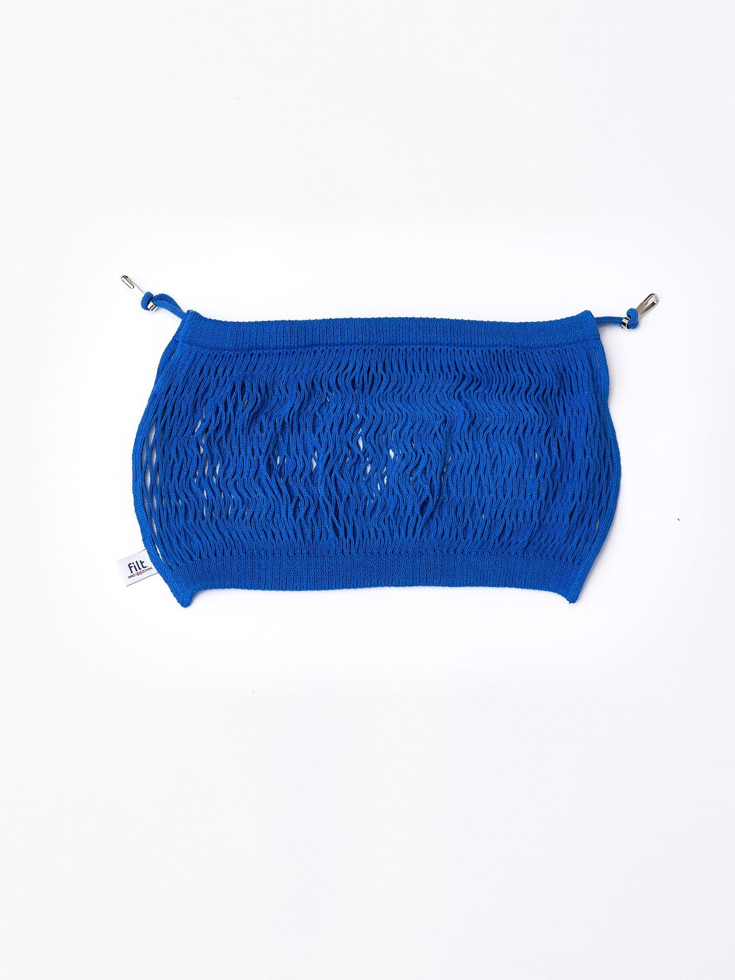 The Jolene bakery blue net pocket by Filt pictured on a white background